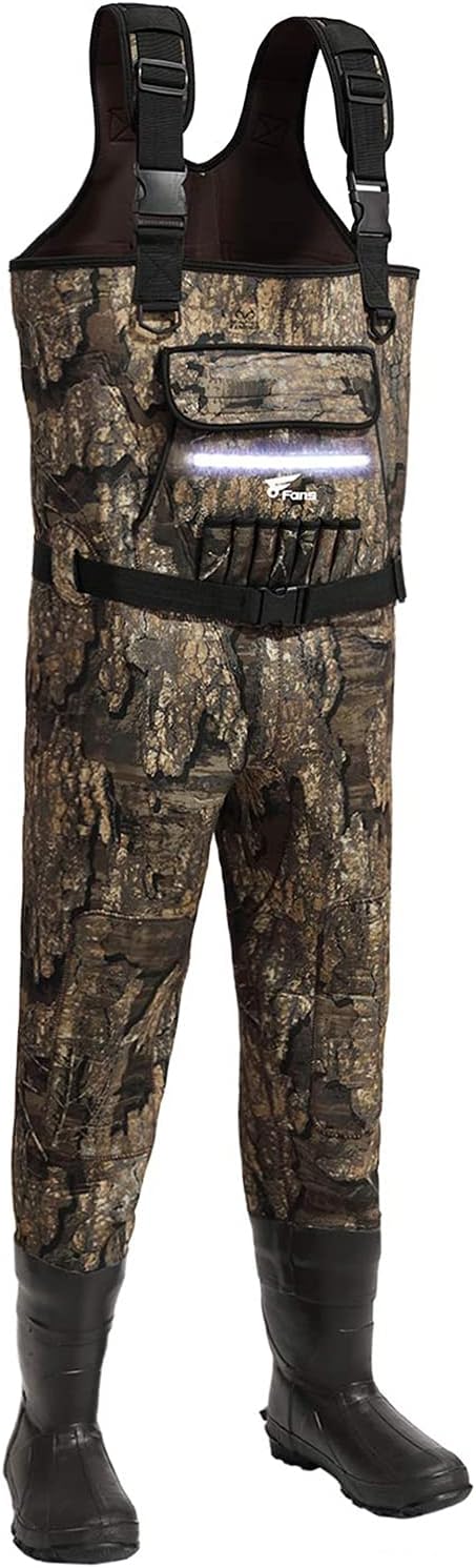 8 Fans Hunting Waders with 1000G Insulation Rubber Boots, Neoprene Chest Wader, Waterproof Bootfoot Waders for Men & Women