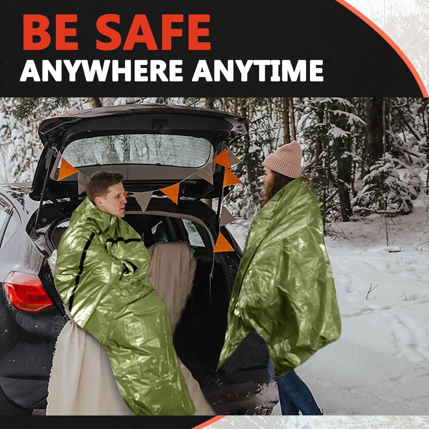 Frelaxy Emergency Sleeping Bag 1-Pack/2-Pack, Extra-Thick Compact Survival Bivy with Whistle, Storage Pouch, and EVA case, Perfect for Survival Kits (Army Green - 2 Pack) - Image 7