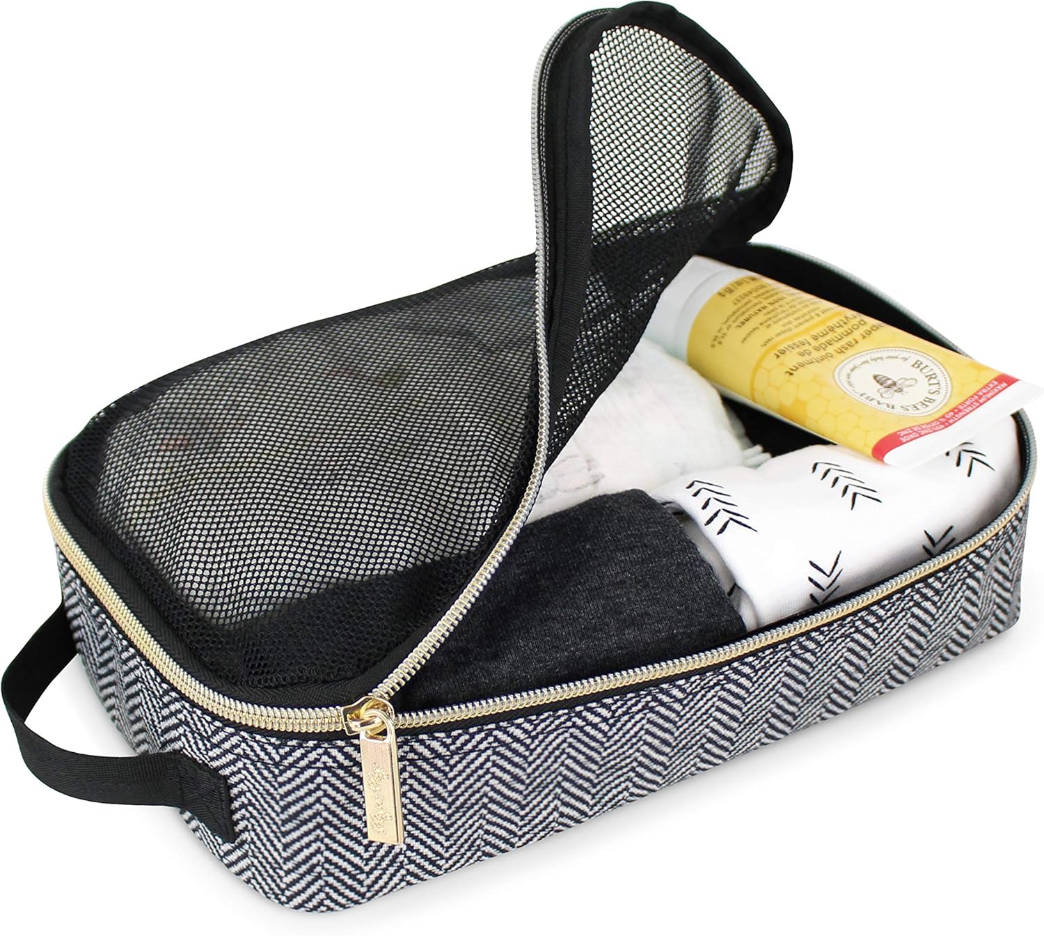 Itzy Ritzy Packing Cubes for Travel – Set of 3 Packing Cubes or Travel Organizers; Each Travel Cube Features a Mesh Top, Double Zippers and a Fabric Handle (Coffee and Cream) - Image 5