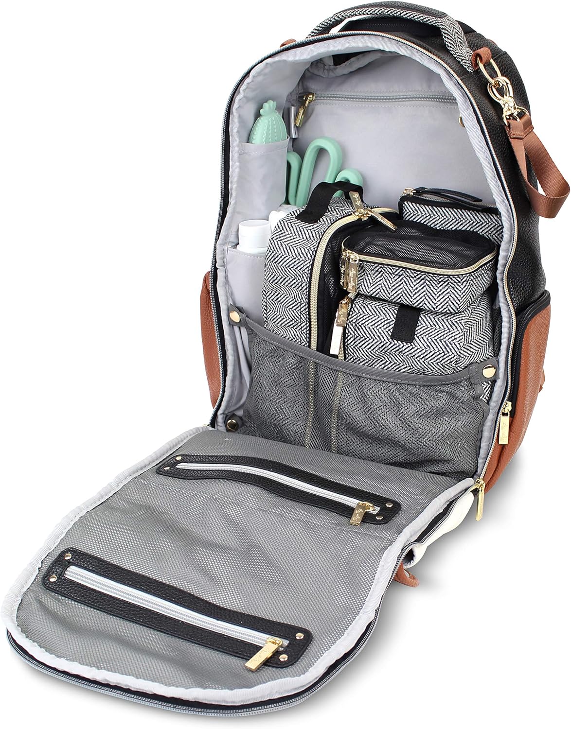 Itzy Ritzy Packing Cubes for Travel – Set of 3 Packing Cubes or Travel Organizers; Each Travel Cube Features a Mesh Top, Double Zippers and a Fabric Handle (Coffee and Cream) - Image 8