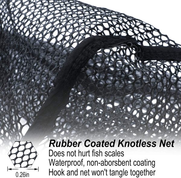 Sougayilang Fishing Net Fish Landing Net, Foldable Collapsible Telescopic Pole with EVA Handle, Durable Nylon Material Mesh, Safe Fish Catching or Releasing - Image 4