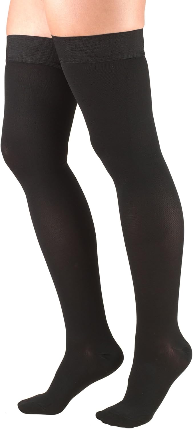 20-30 mmHg Compression Stockings for Men and Women, Thigh High Length, Dot Top, Closed Toe - Image 14