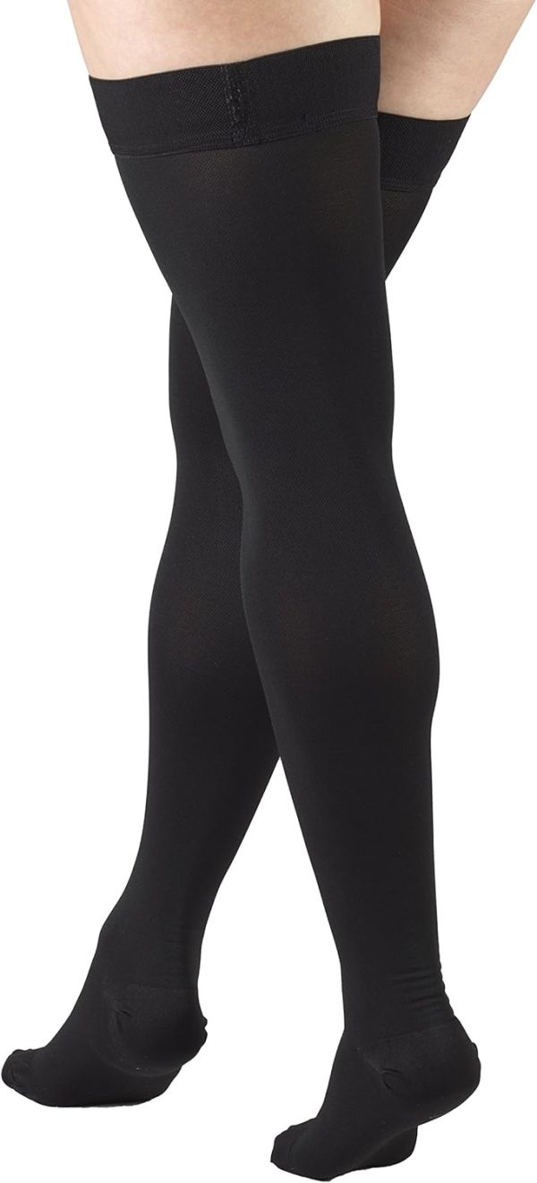 20-30 mmHg Compression Stockings for Men and Women, Thigh High Length, Dot Top, Closed Toe - Image 4