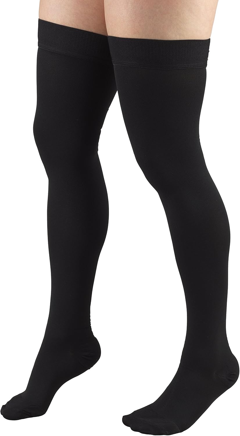 20-30 mmHg Compression Stockings for Men and Women, Thigh High Length, Dot Top, Closed Toe - Image 7